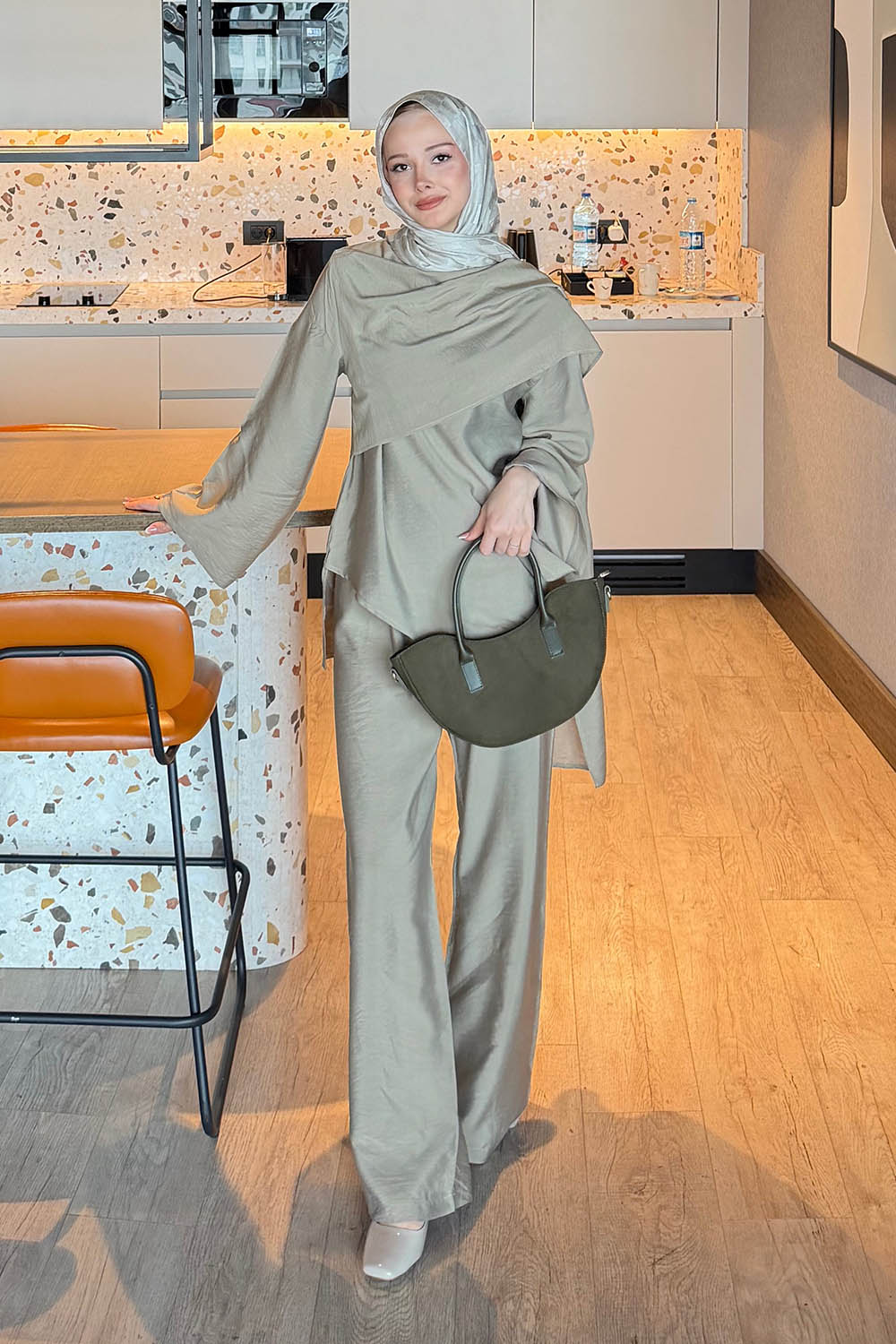 Lamelif Atkılı Modal İkili Takım Haki