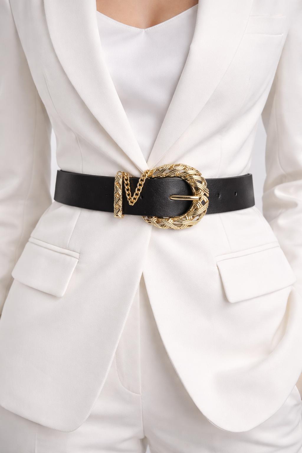 Lamelif Kadın Aurelia Gold Tokalı Kemer