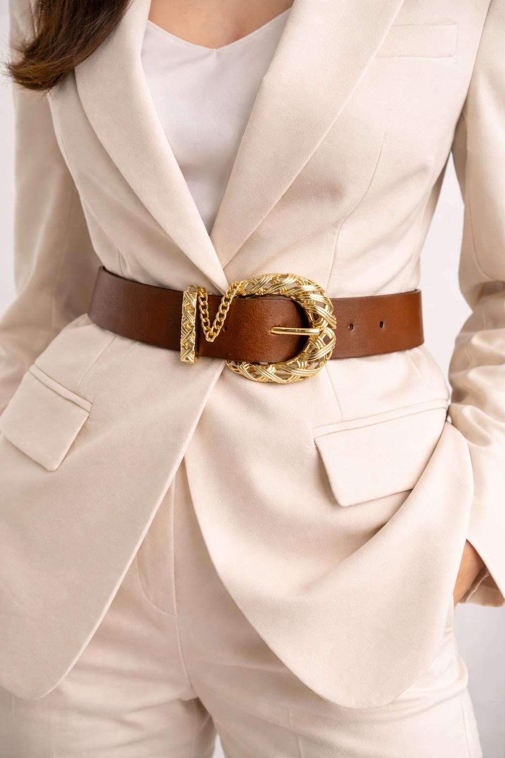 Lamelif Kadın Aurelia Gold Tokalı Kemer