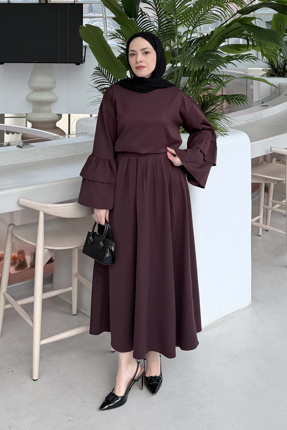 Lamelif Etekli Takım Mürdüm