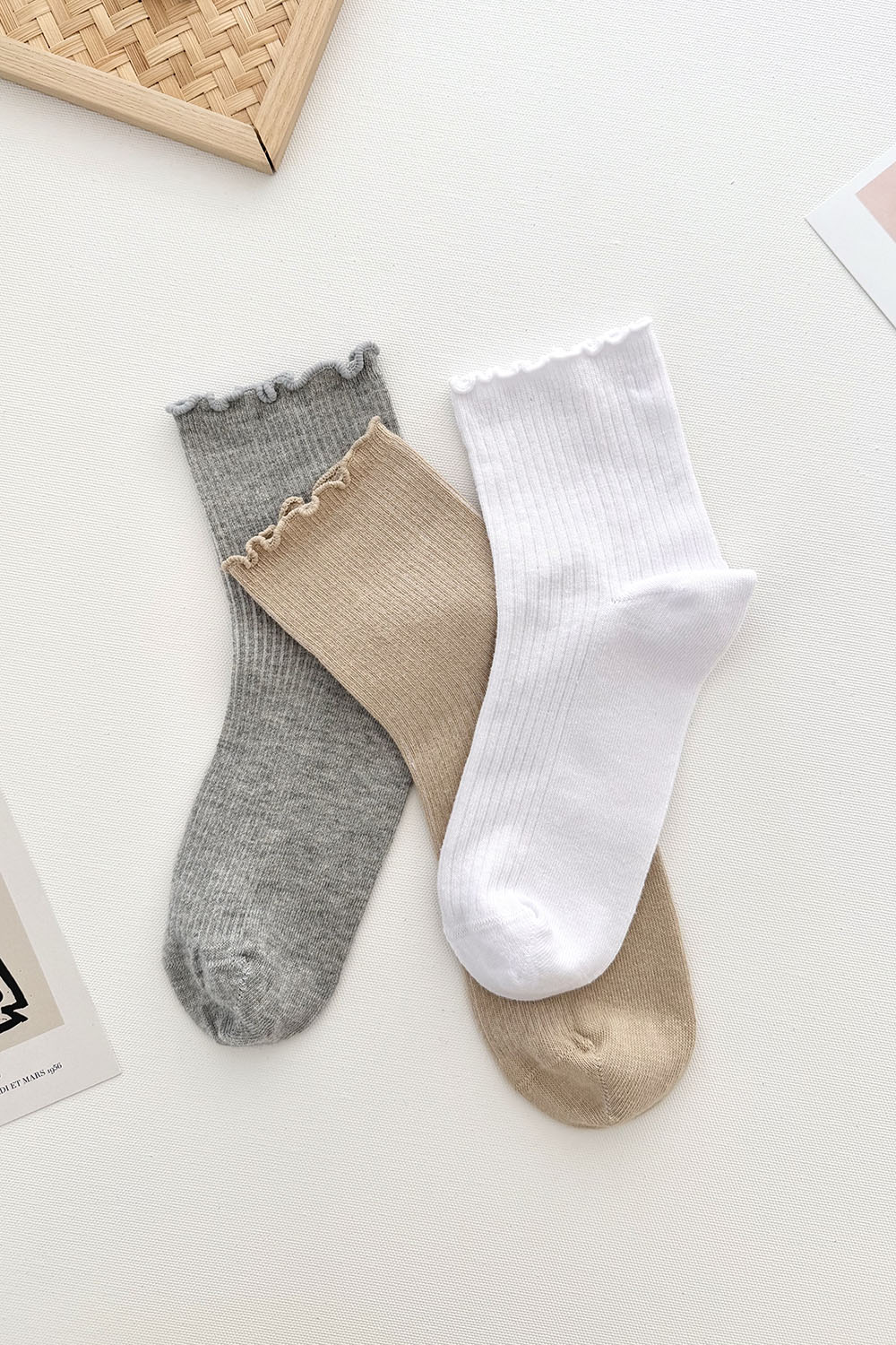 Lamelif 3lü Fırfırlı Kolej Çorap