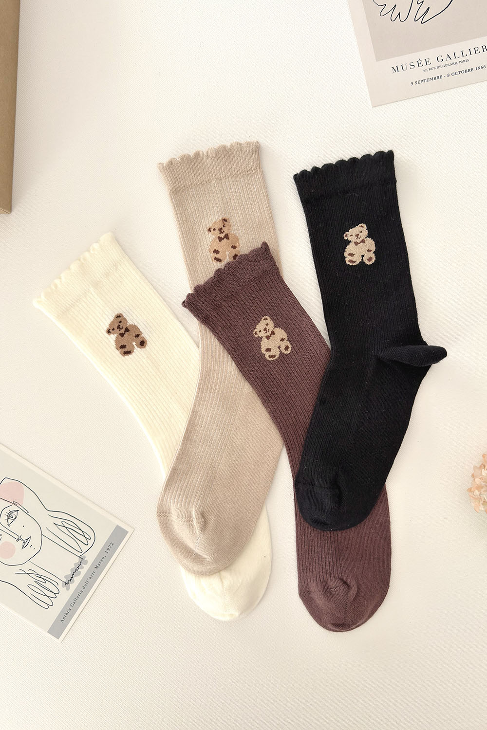 Lamelif 4lü Sevimli Ayı Soket Çorap