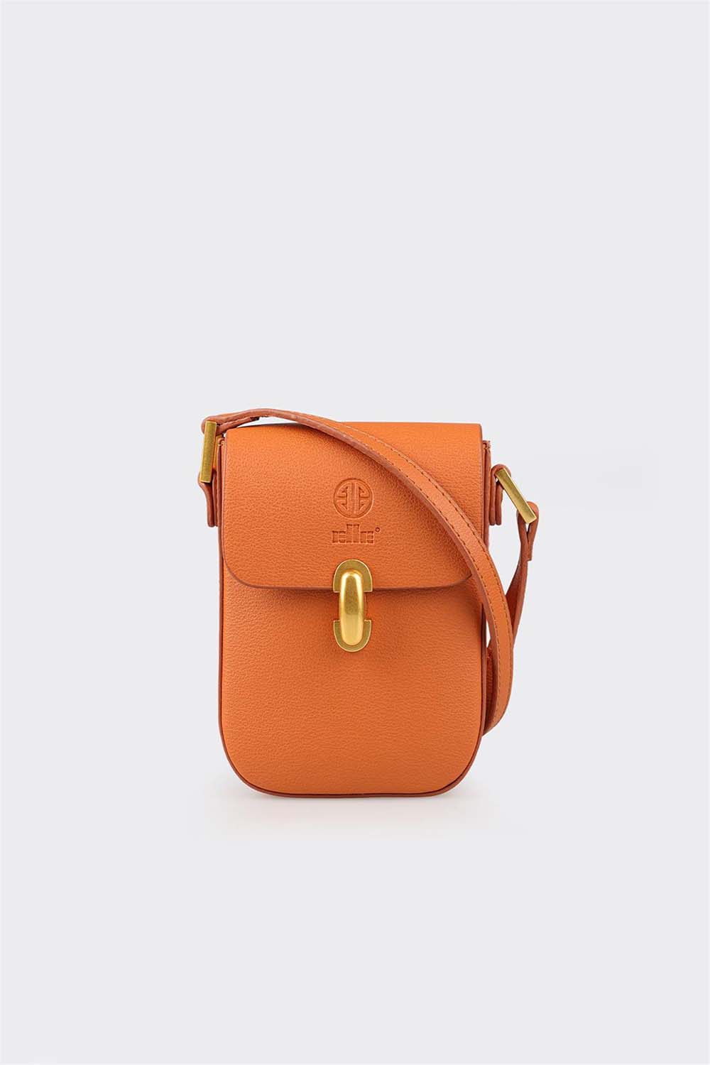 Lamelif Suni Deri Tenyo Telefonluk Kadın Çapraz Çanta Turuncu