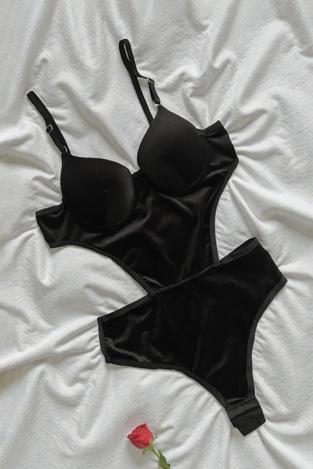 Lamelif KadifeBadysuit Takım