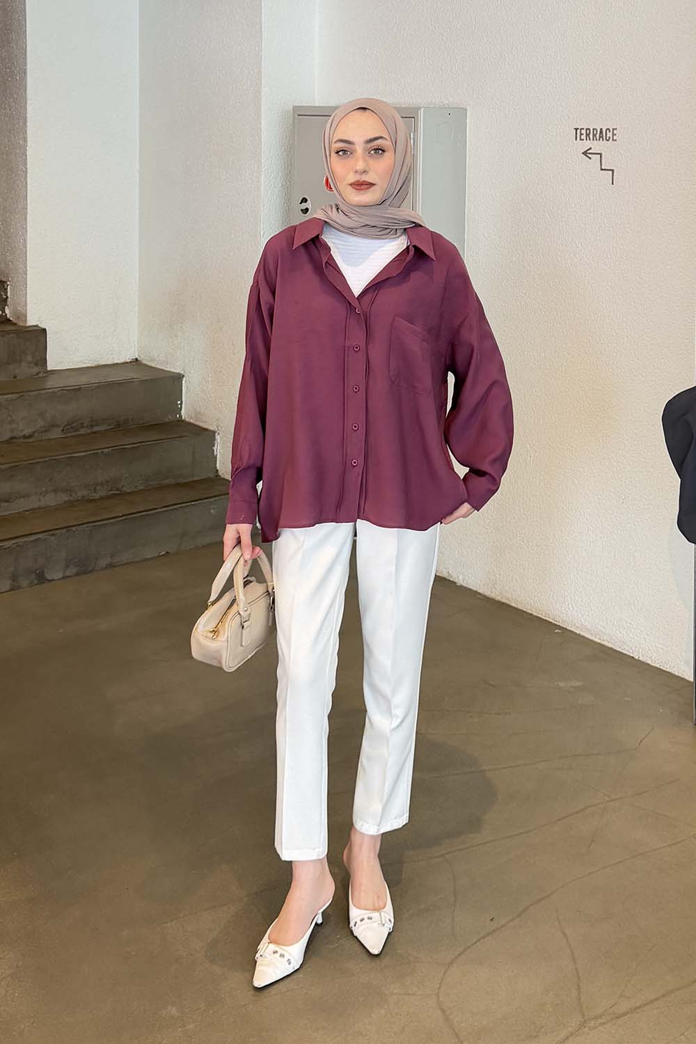 Lamelif Tensel Gömlek Gül