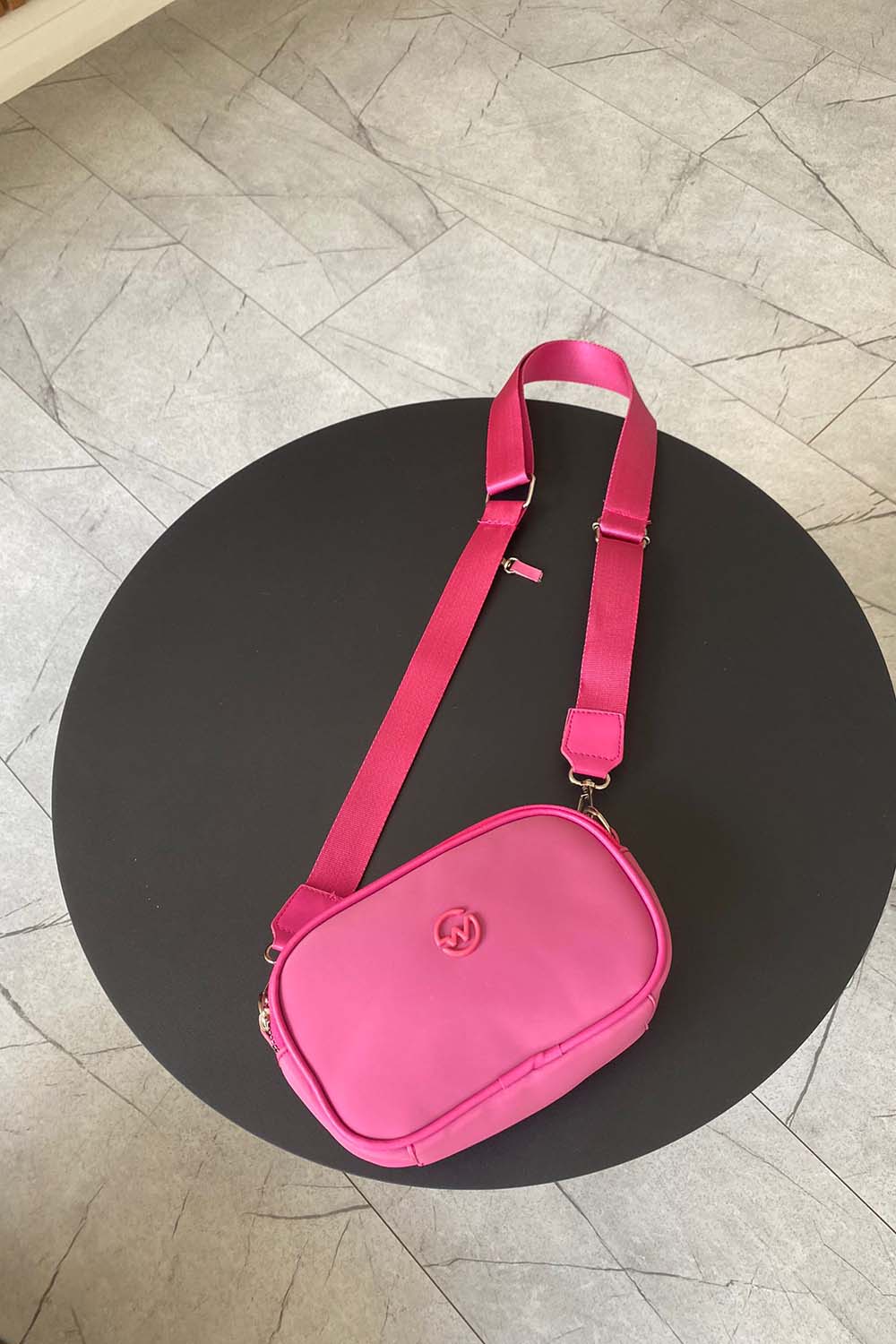 Lamelif Cuci İki Bölmeli Çapraz Kadın Çanta  Fuşya