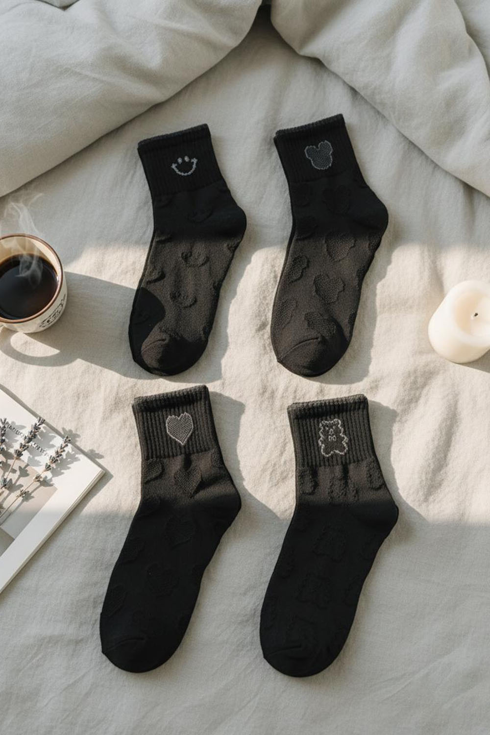 Lamelif 4lü Kabartma Ayı Çorap