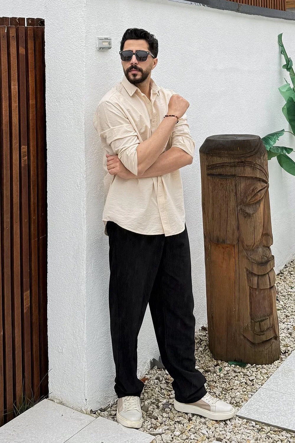 Lamelif Kraşlı Gömlek Bej