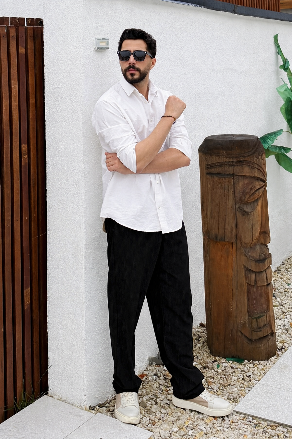 Lamelif Kraşlı Gömlek Beyaz