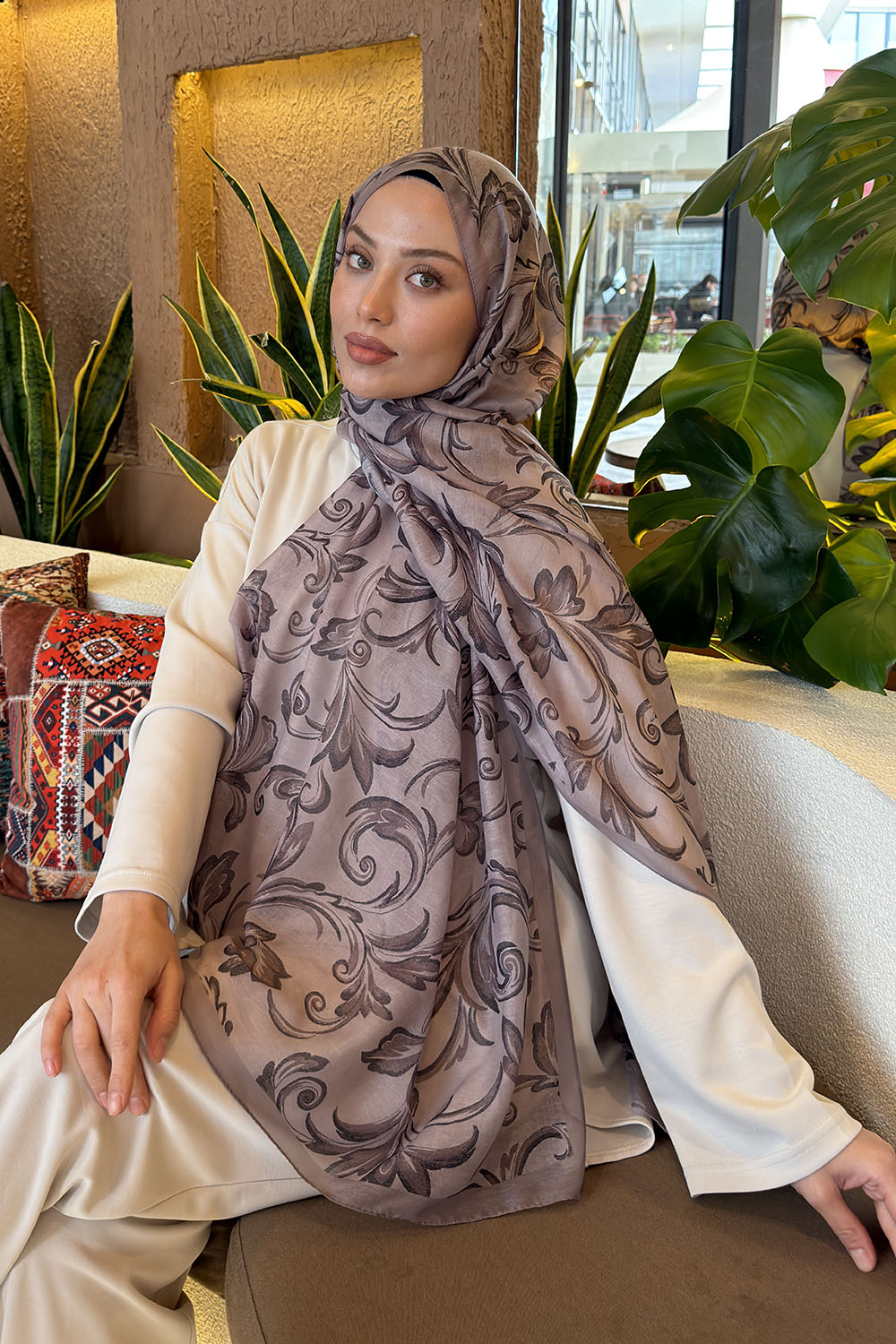 Mink Cotton Fabric Printed Shawl