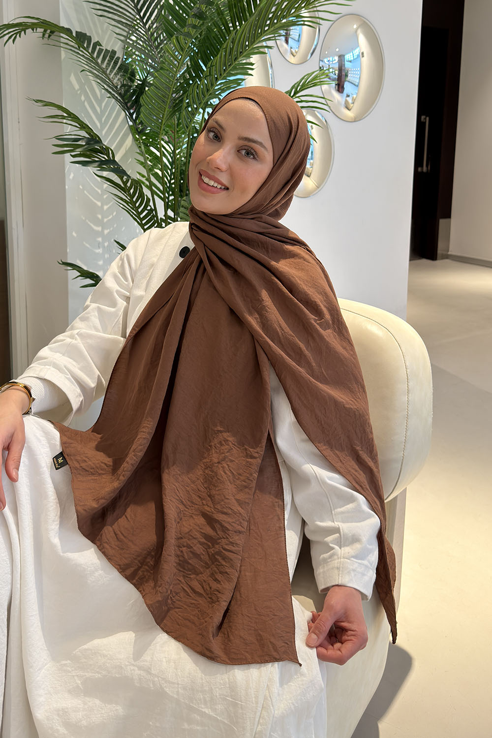Lamelif Comfort Pamuk Şal Badem