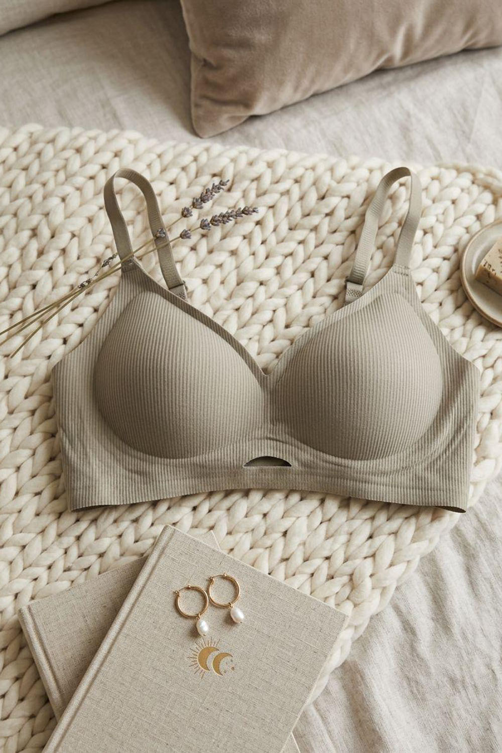 Mink Cotton Without Underwire Unsupport Bralet