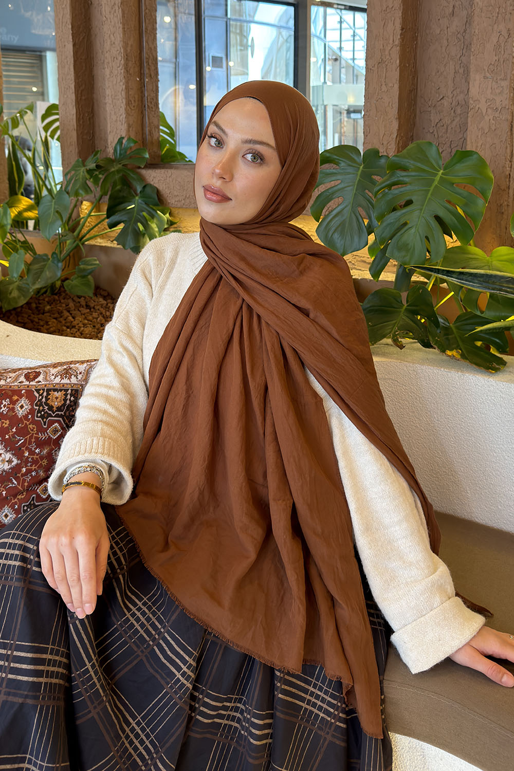 Lamelif Organik Premium Şal Badem