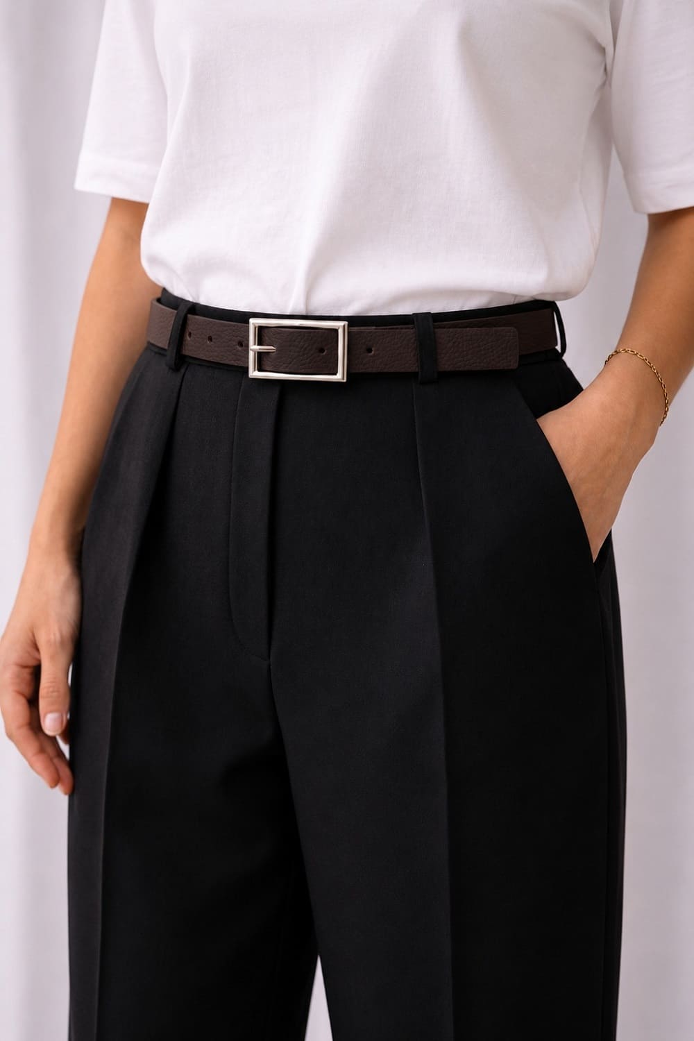 Brown Belted Silver Belt