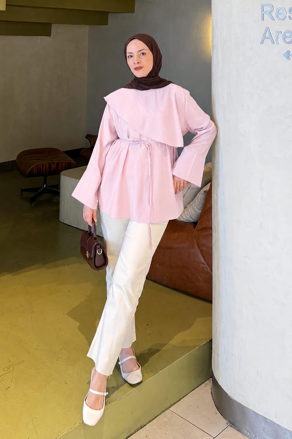 Lamelif Pelerin Detaylı Tunik Pembe
