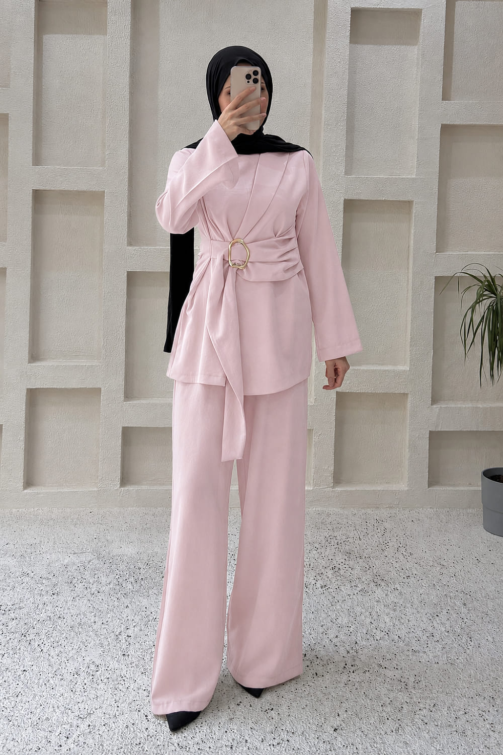 Lamelif Toka Detaylı Takım Pembe
