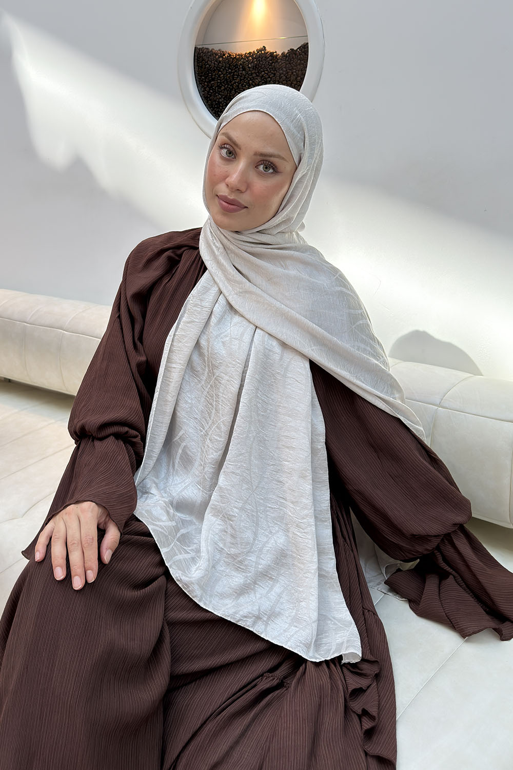 Lamelif Kapadokya Desen Ayrobin Floş Jakar  Şal Taş