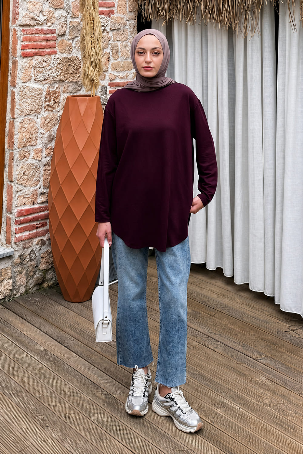 Lamelif Basic Sweat Mürdüm