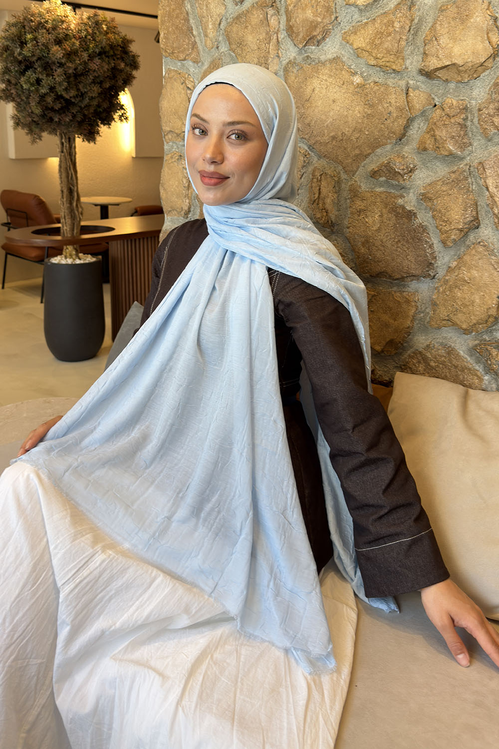 Lamelif Bambu Şal Bebe Mavisi