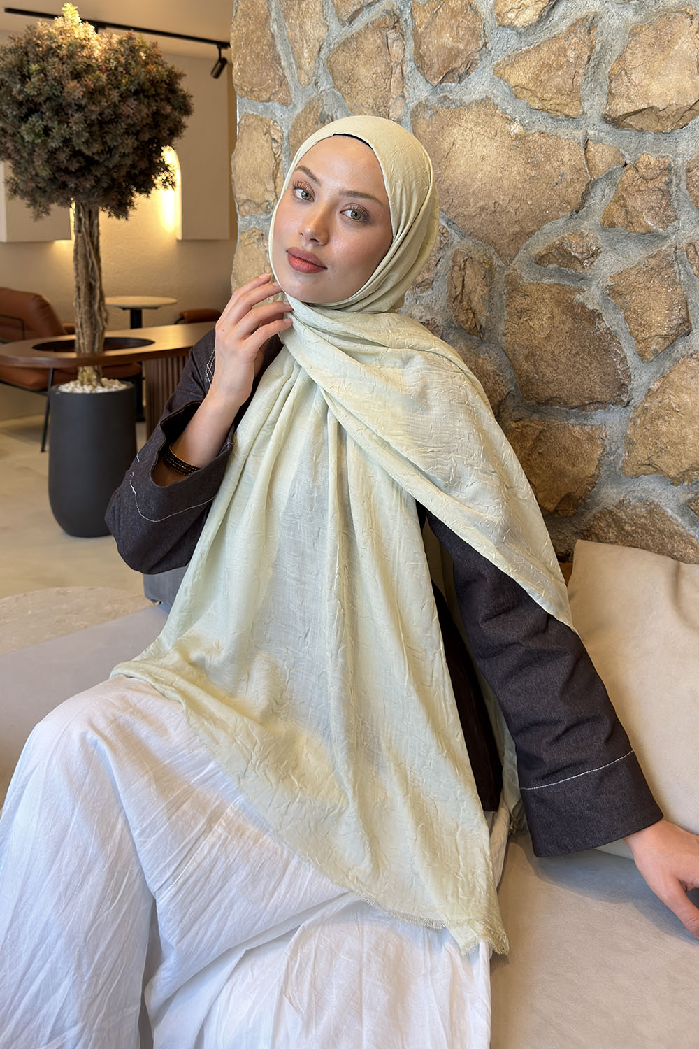 Lamelif Bambu Şal Su Yeşili