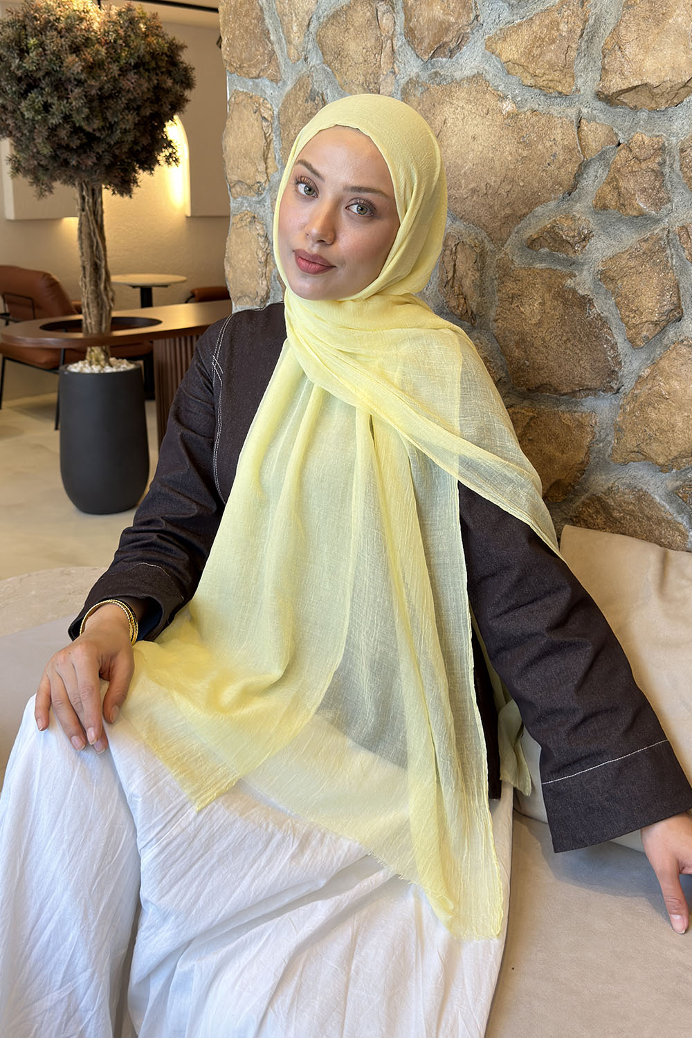 Lamelif  Konfor  Şal Sarı