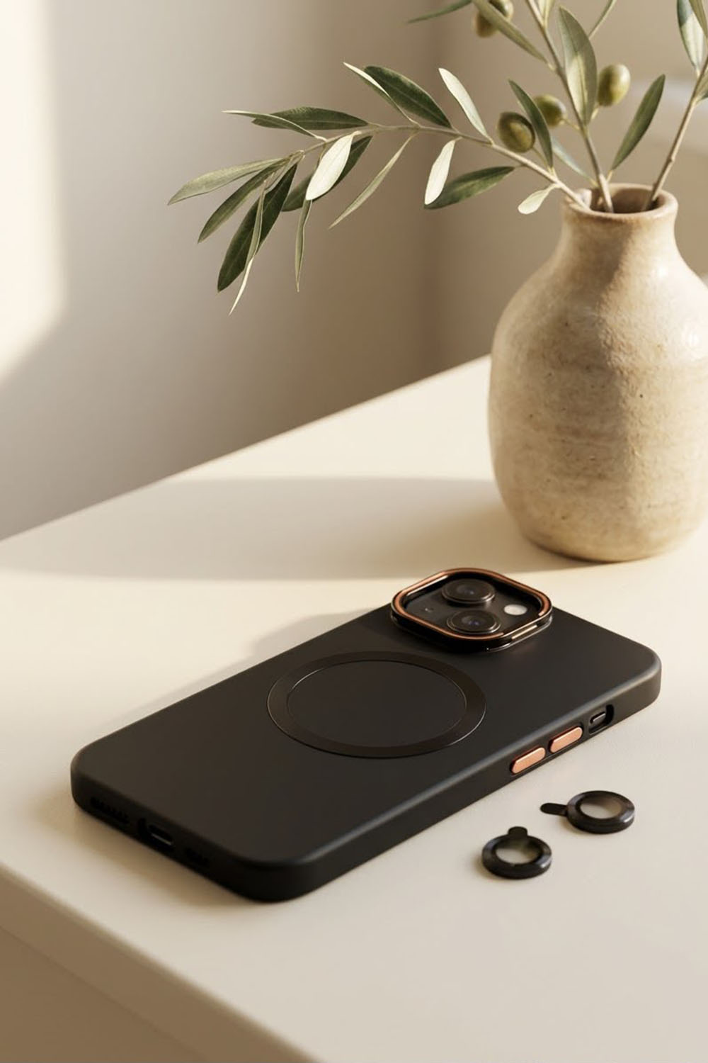 Lamelif iPhone 13 Standlı Kamera Korumalı Lens Hediyeli Ekonomik Telefon Kılıfı