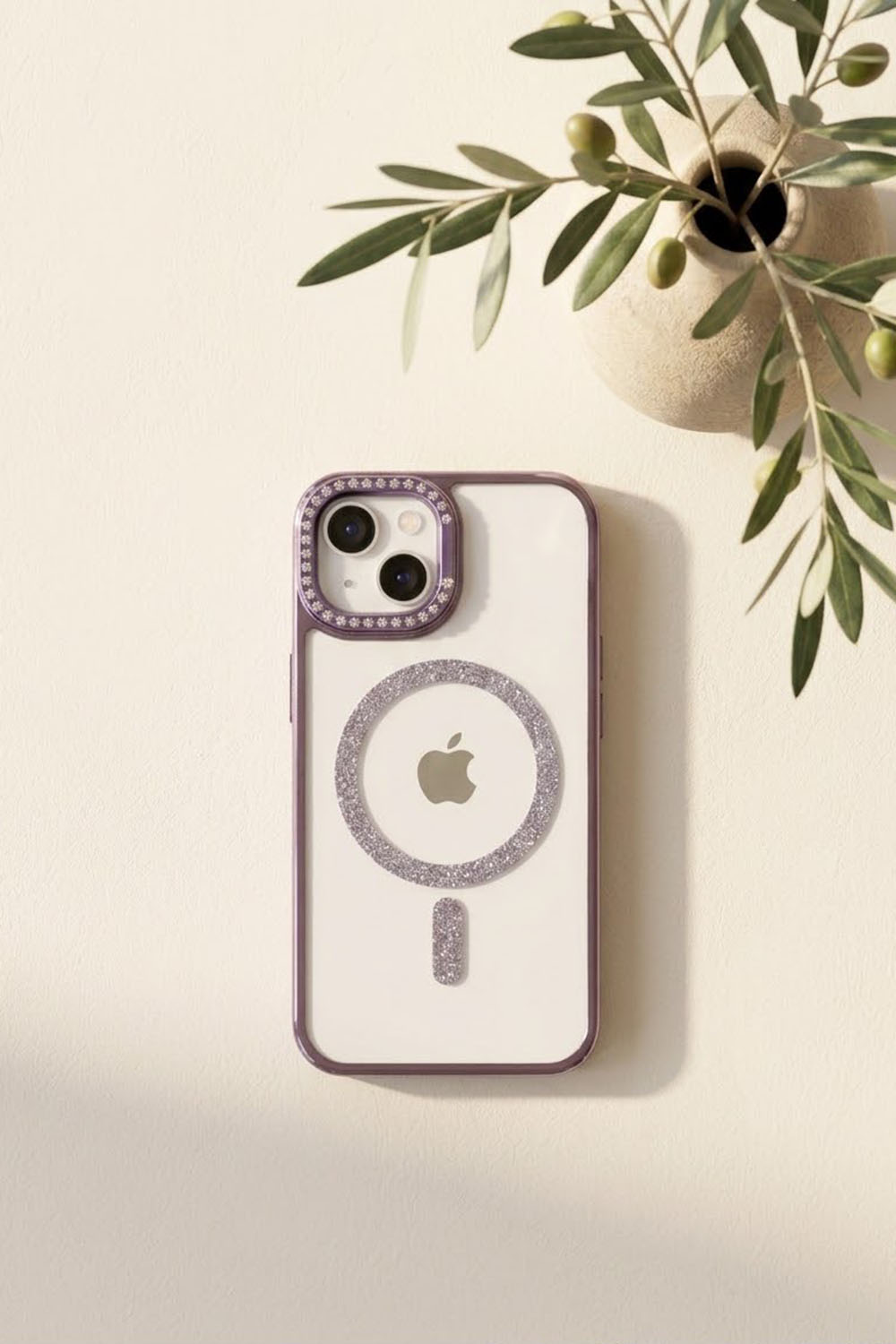 Lamelif iPhone 13/14 Standlı Simli Premium Telefon Kılıfı
