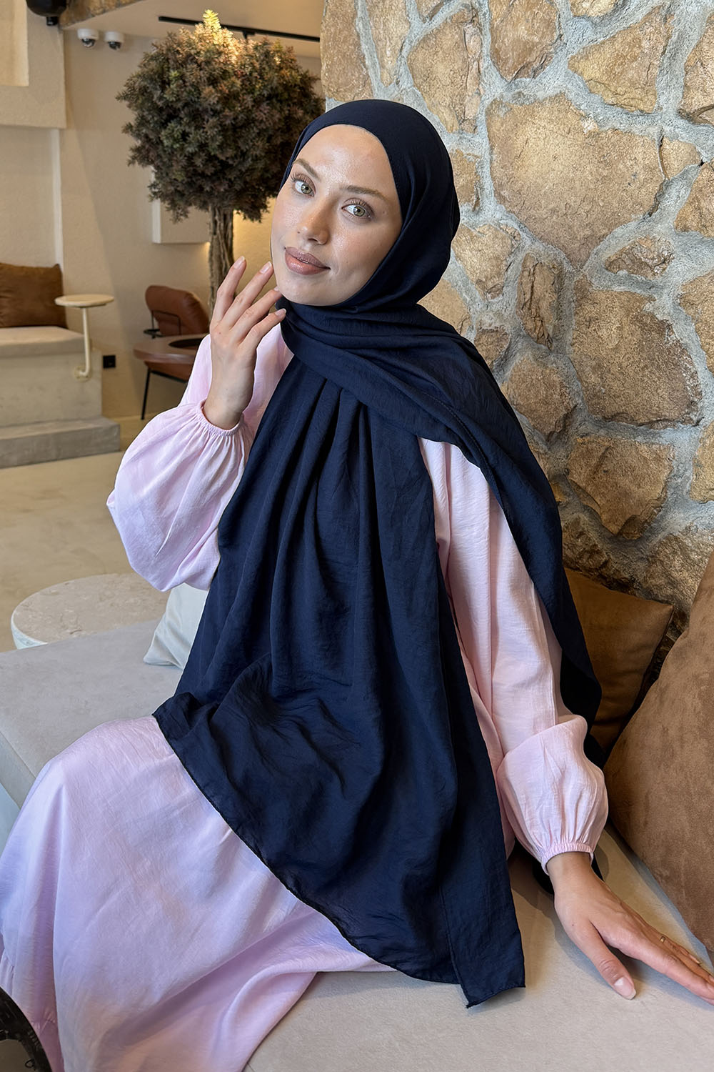 Lamelif Rami Şal Lacivert