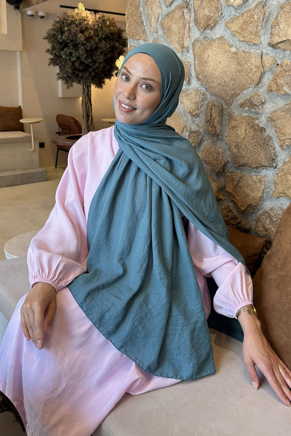Lamelif Rami Şal Turkuaz