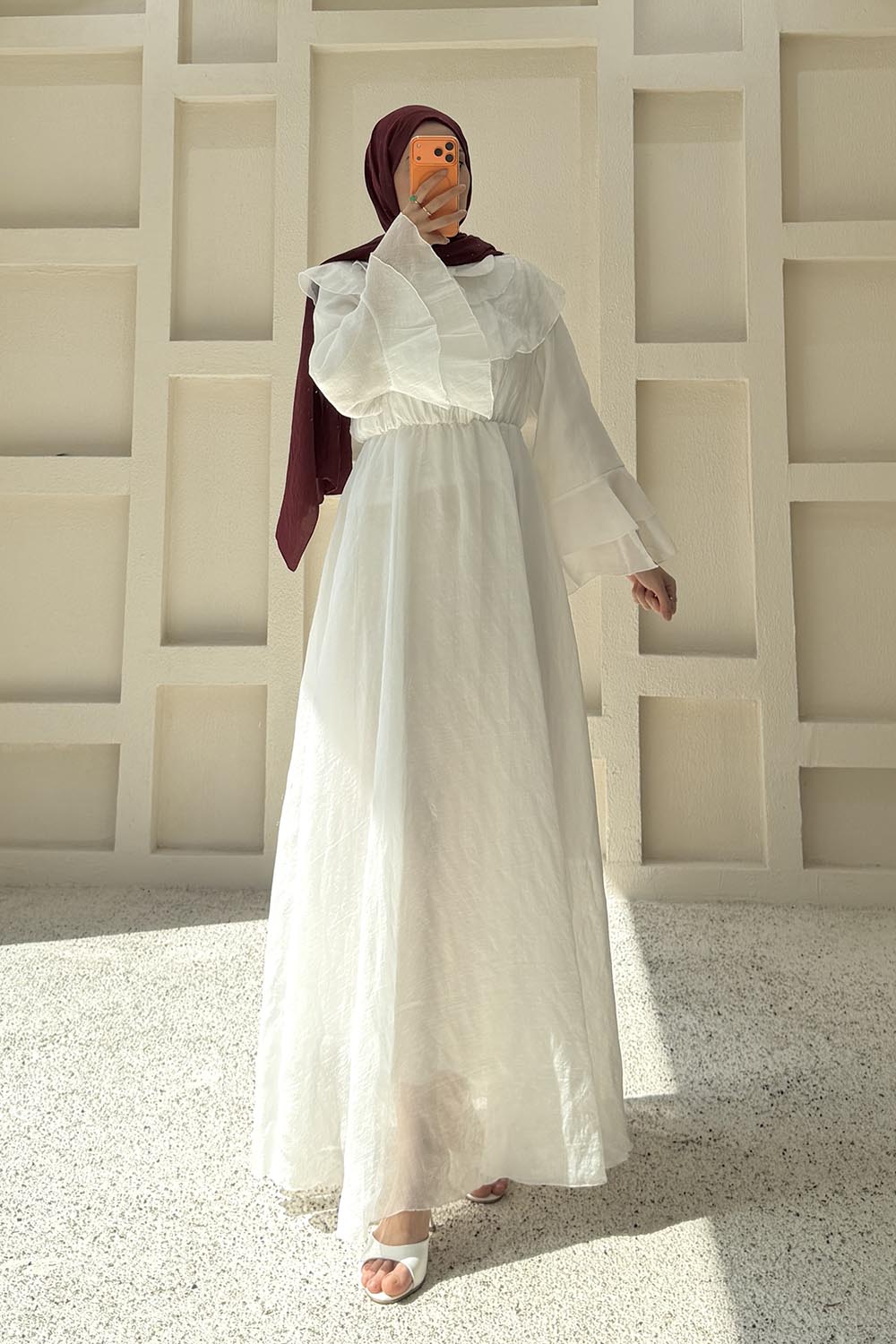 White Peter Pan Collar Viscose Unprinted Dresess