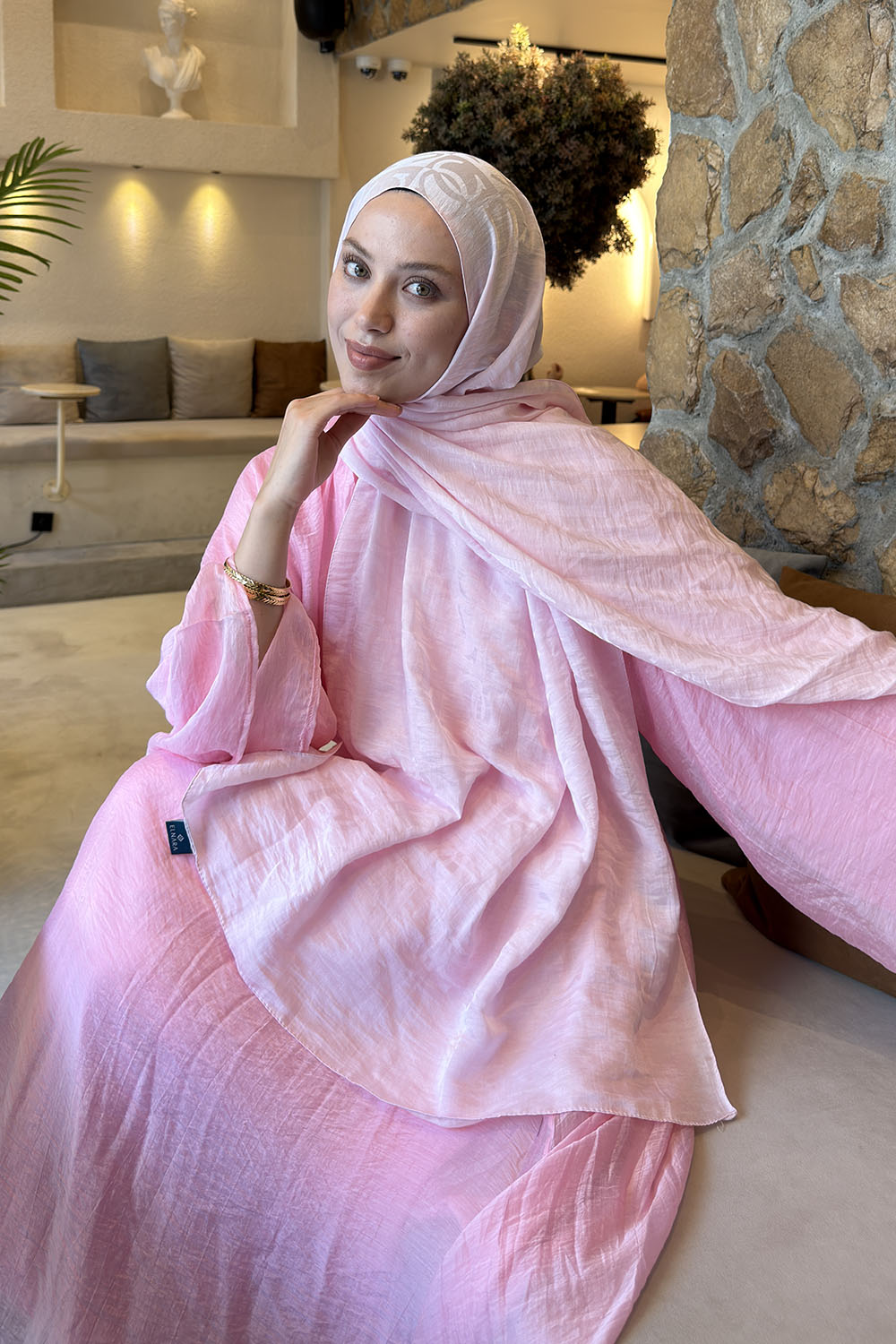 Candy Pink Cotton Fabric Printed Shawl