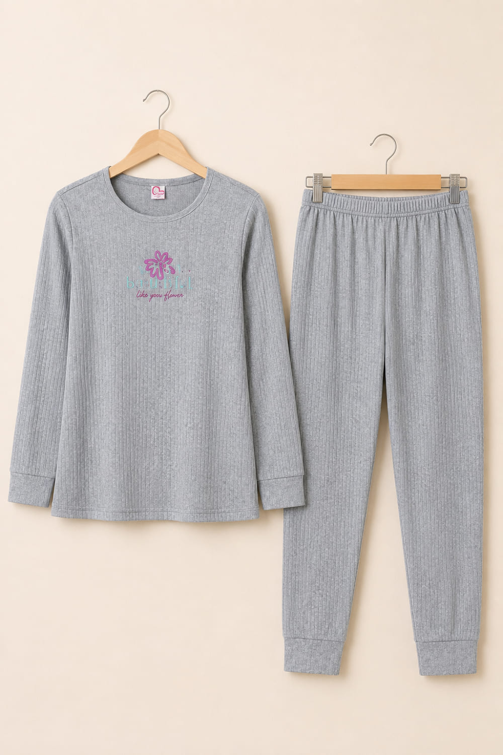 Lamelif Raporlu İnterlok Stay Simple Baskılı Penye Pijama Seti