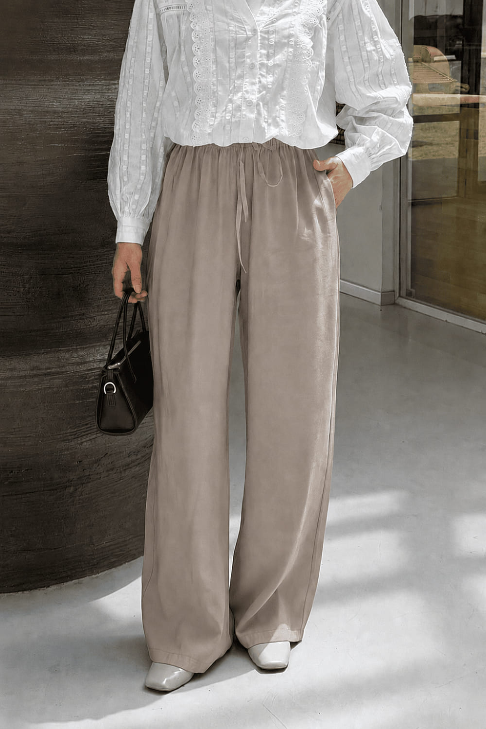 Mink Tensel Elastic Waist Comfortable Pants