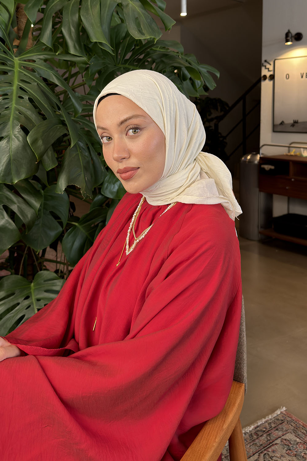 Lamelif Bambu Eşarp Ekru