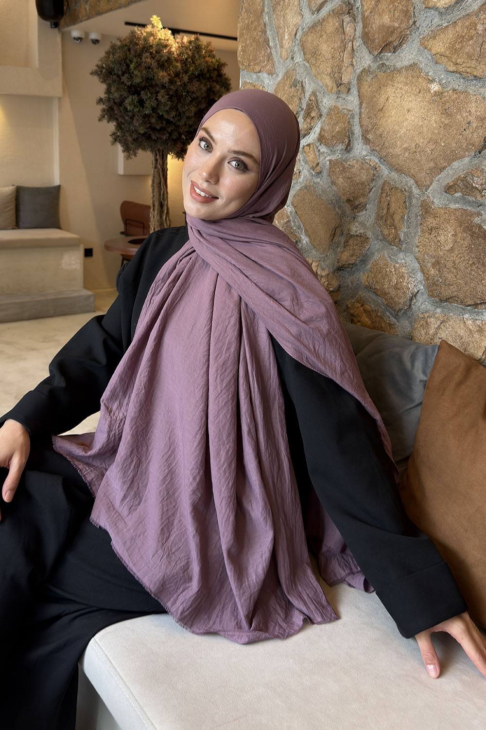 Lamelif Organik Premium Şal Gül Kurusu