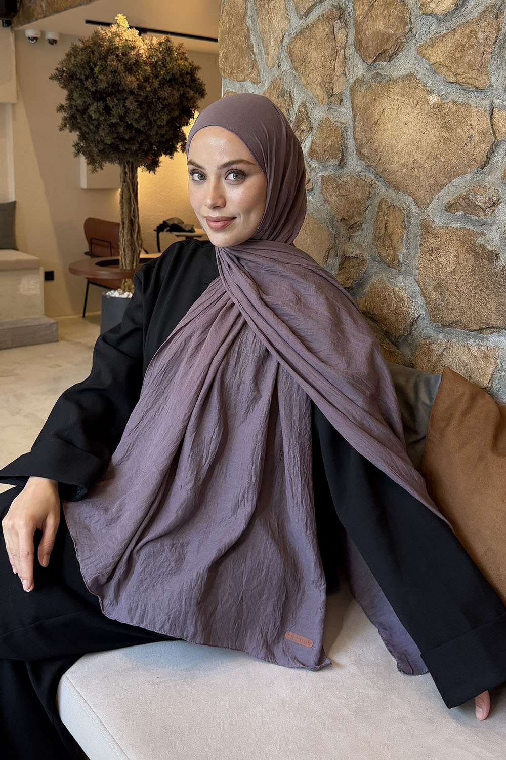 Lamelif Rami Şal Koyu Leylak
