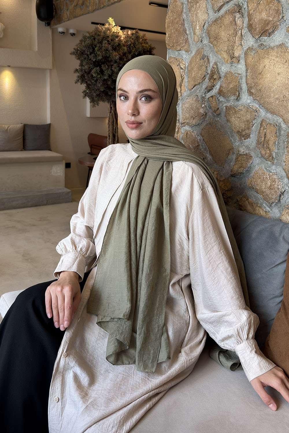Lamelif Rami Şal Su Yeşili