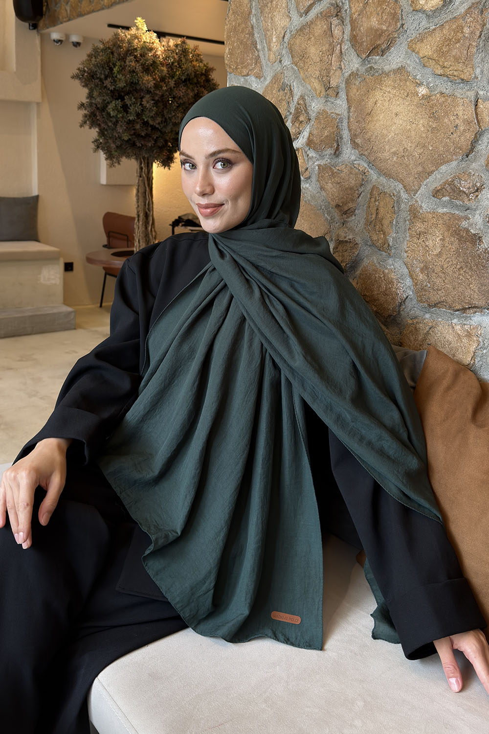 Lamelif Rami Şal Zümrüt Yeşili