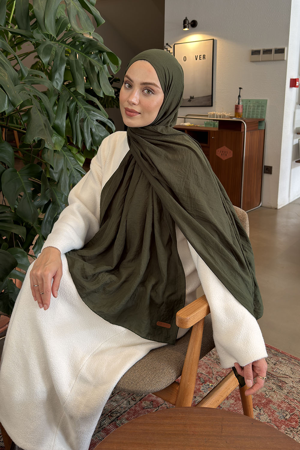 Lamelif Rami Şal Yaprak Yeşili
