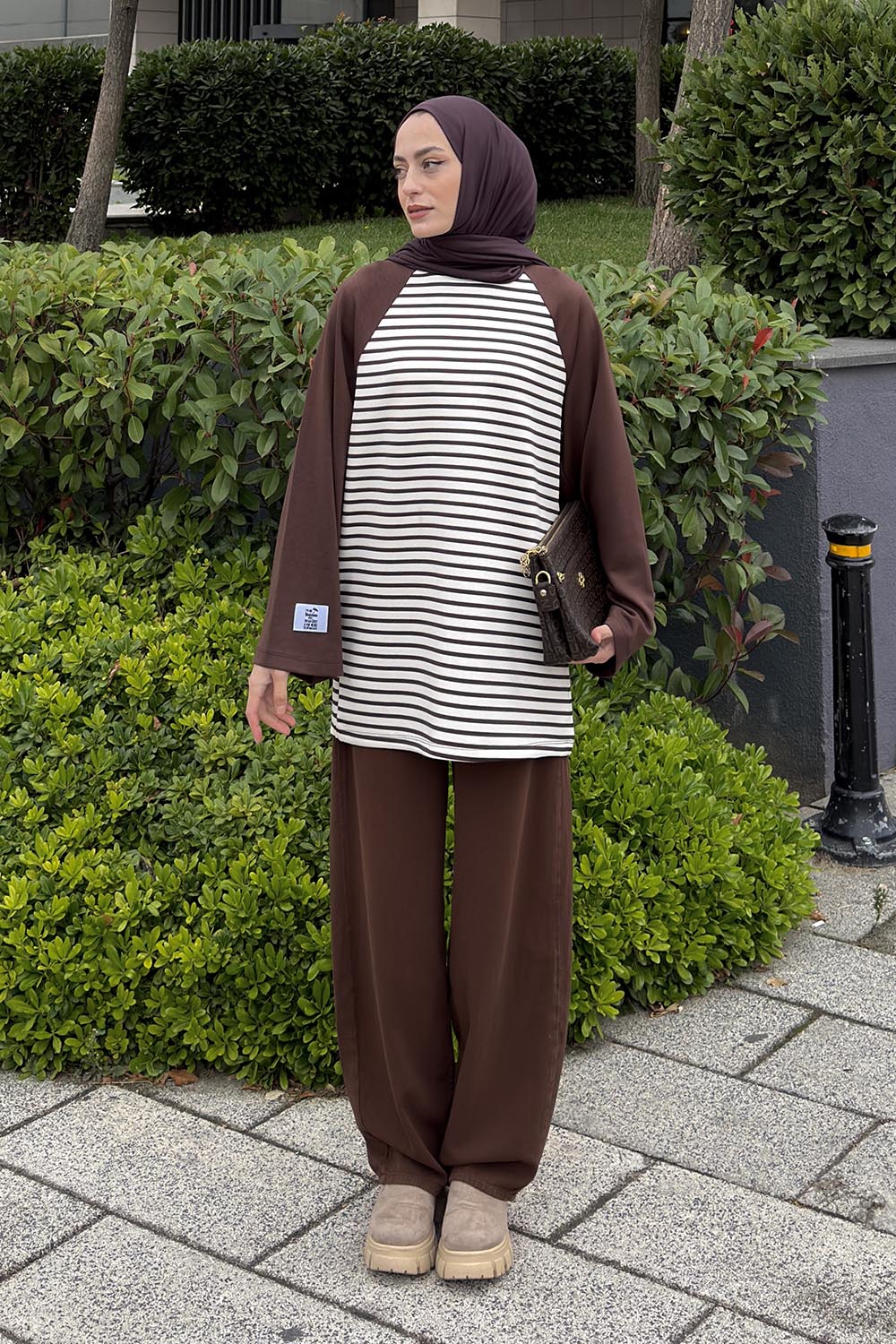 Bitter Brown Crew Neck Oysho Tunic