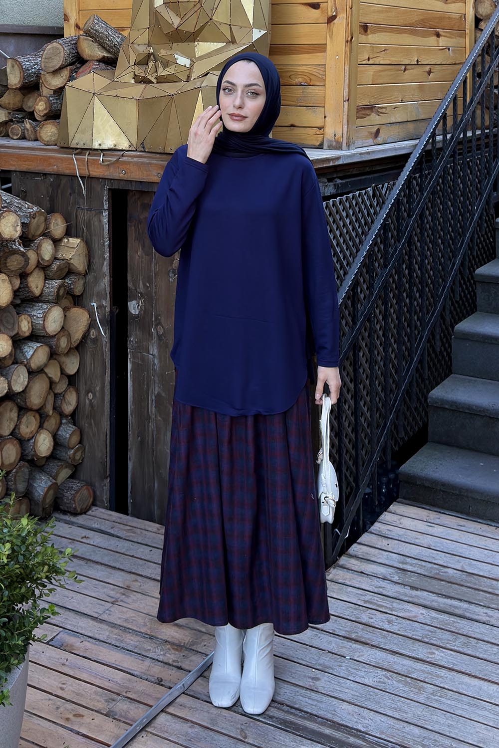 Lamelif Basic Sweat Lacivert