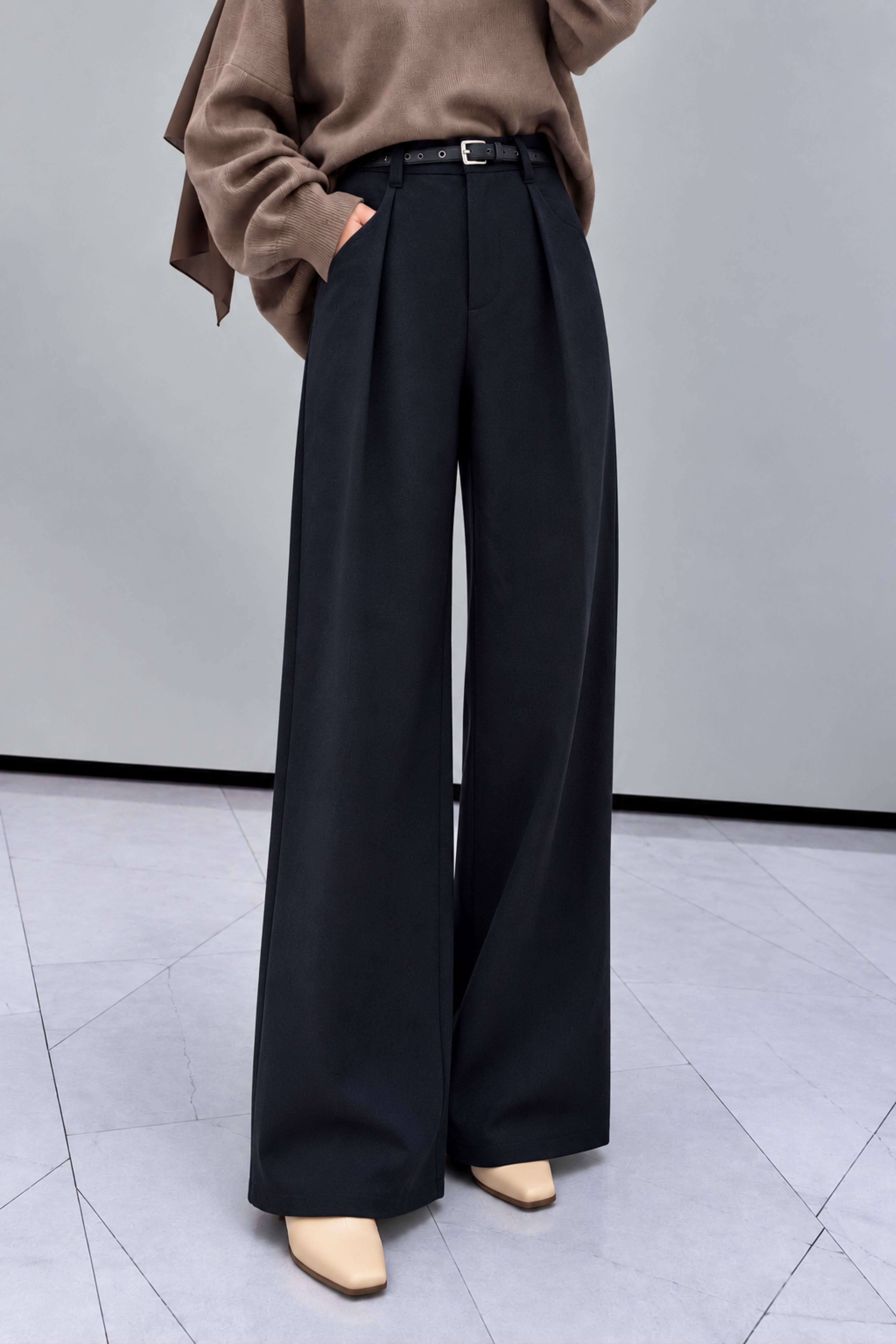 Black Viscose Fabric Material Pants