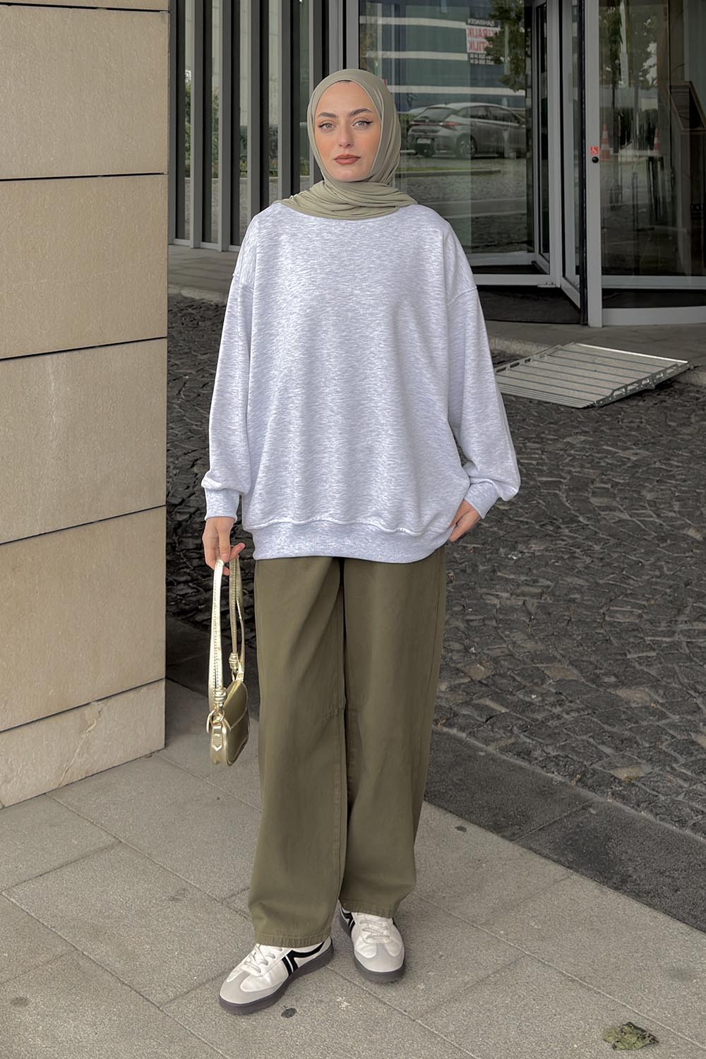 Lamelif Oversize Sweatshirt Gri