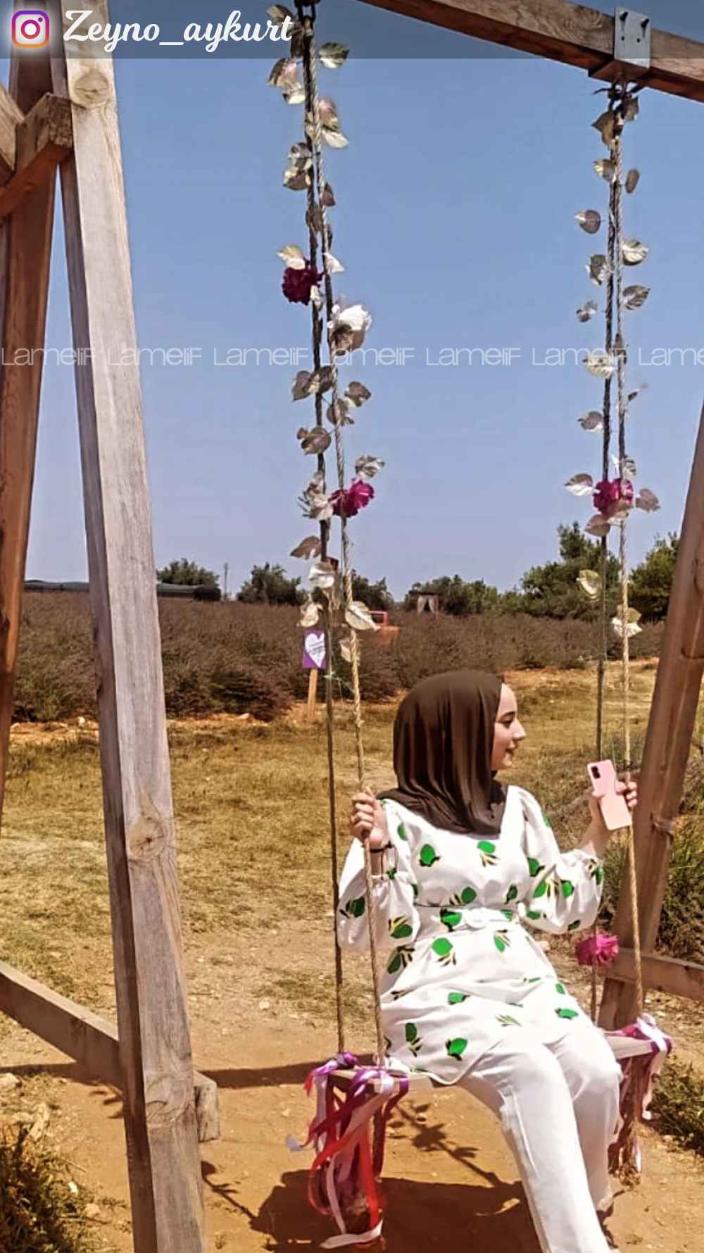 Modalamelif Limon Baskılı Balon Kol Takım Yeşil