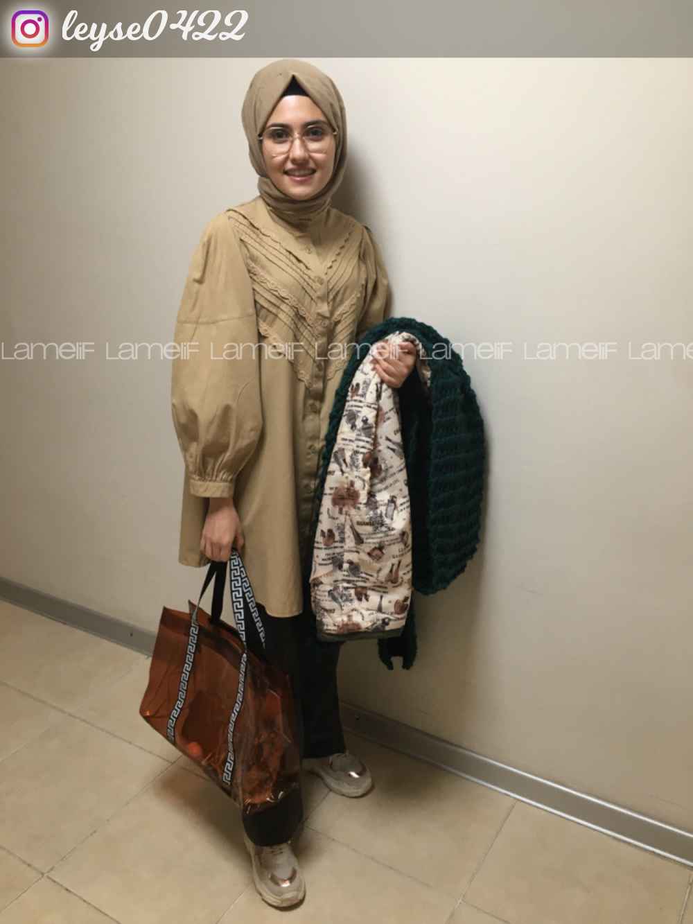 Modalamelif Balon Kol Gipeli Gömlek Tunik Sütlü Kahve