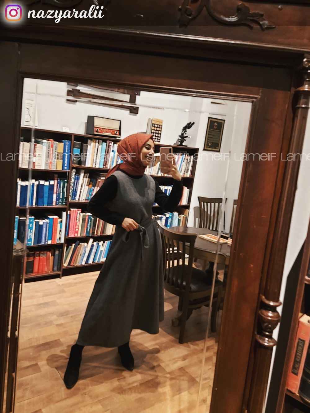 Modalamelif Belden Bağlamalı Ekose Jile Gri