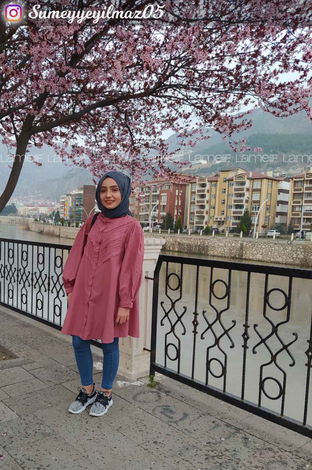 Modalamelif Balon Kol Gipeli Gömlek Tunik Gül