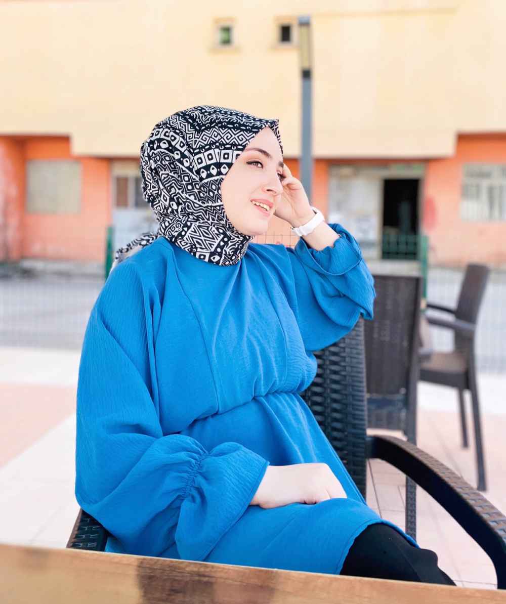 Modalamelif Balon Kol Ayrobin Tunik İndigo