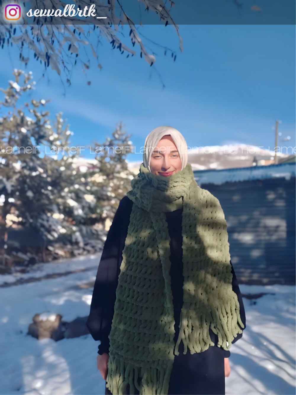 Lamelif Bambu Şal Ekru