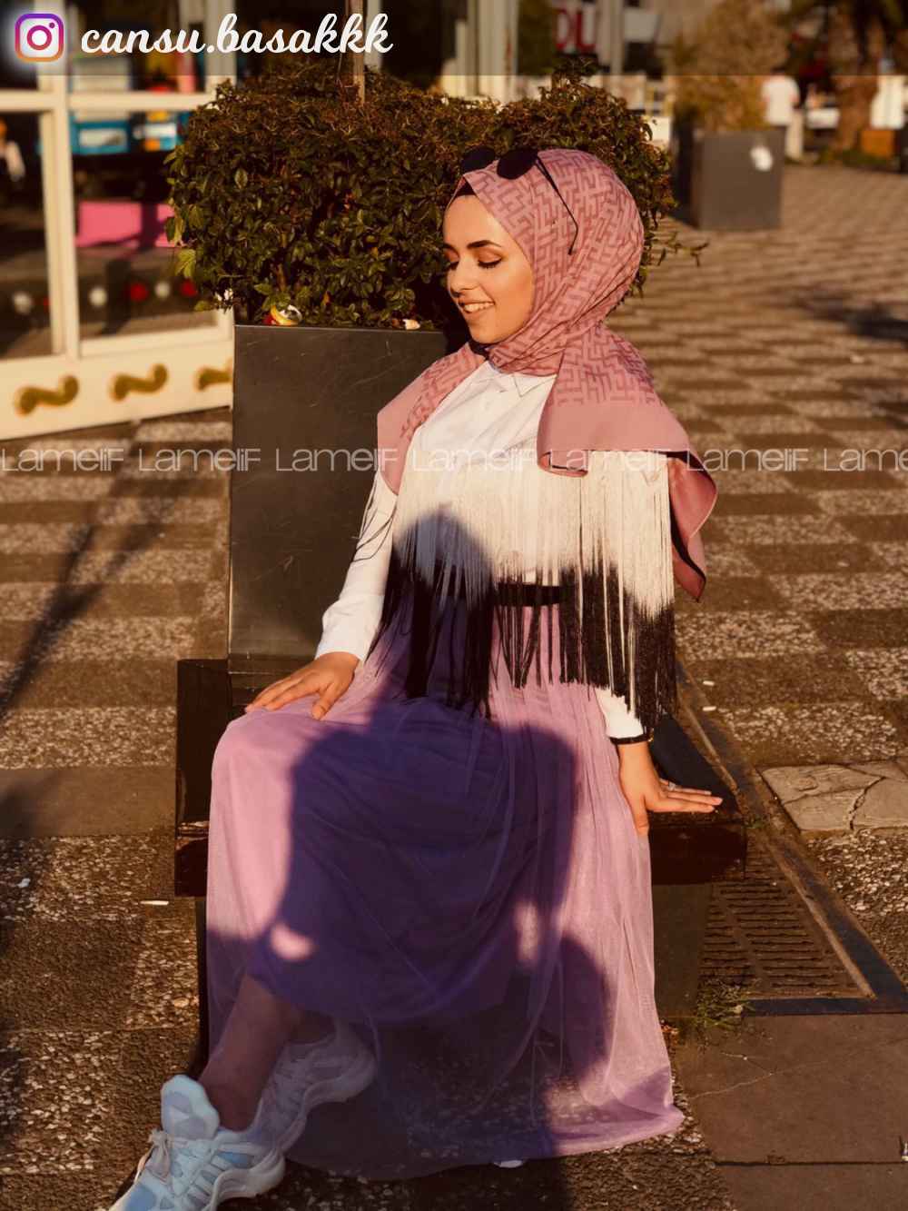 Modalamelif Beli Lastikli Tül Etek Lila